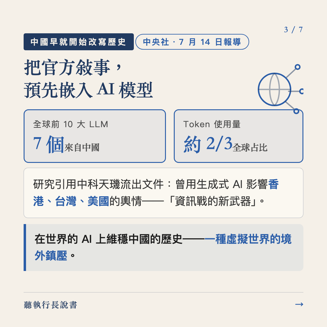 洗腦 AI → AI 洗腦：歷史的真相不再由贏家撰寫，而是由 AI 編寫｜圖卡